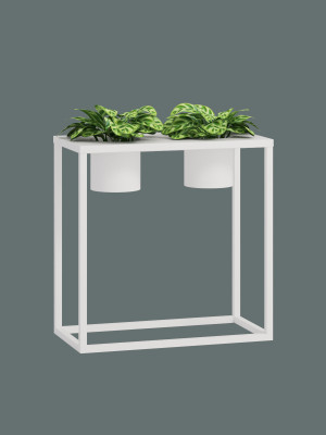 Kwietnik metalowy TUBE loft M 30x60x60cm - biały matowy