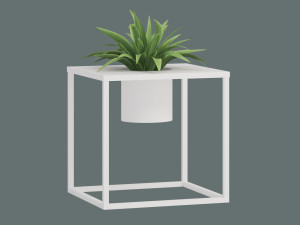 Kwietnik metalowy TUBE BIG loft 50x50x50cm - biały matowy