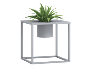 Kwietnik metalowy TUBE BIG loft 50x50x50cm - srebrny