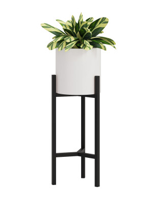Kwietnik metalowy loft Tripod M - czarny mat
