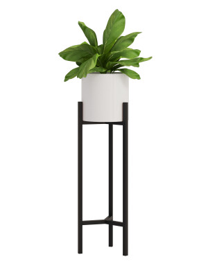 Kwietnik metalowy loft Tripod L - czarny mat
