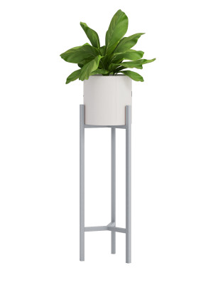 Kwietnik metalowy loft Tripod L - srebrny