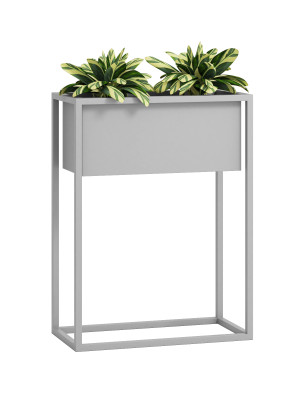 Kwietnik z wewnętrzną donicą 30x60x80 - srebrny