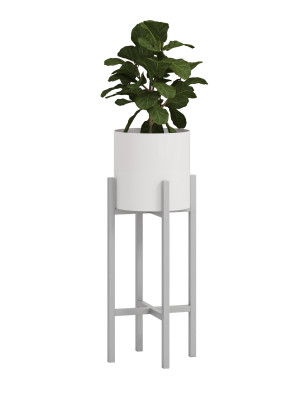 Kwietnik metalowy loft X M - srebrny