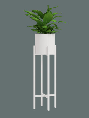 Kwietnik metalowy loft X L - biały matowy