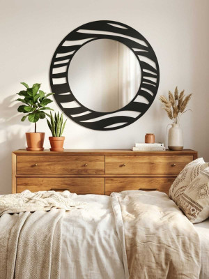 Lustro metalowe Zebra 60 cm - miedziany