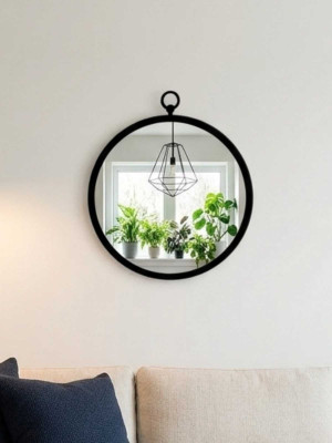 Lustro metalowe skandynawskie Harstad 38 cm - miedziany