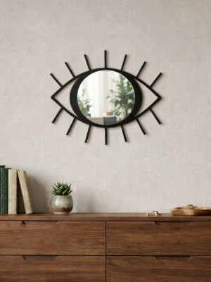 Lustro ścienne metalowe Oko 40 cm - złoty