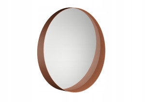 Lustro Bergen metalowe asymetryczne styl skandynawski 60 cm - miedziany