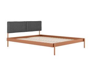 Łóżko metalowe Minimal z zagłówkiem 160x200 cm - miedziany - Grafitowy