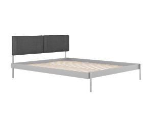Łóżko metalowe Minimal z zagłówkiem 160x200 cm - srebrny - Grafitowy