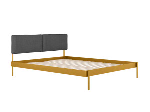 Łóżko metalowe Minimal z zagłówkiem 160x200 cm - złoty - Grafitowy