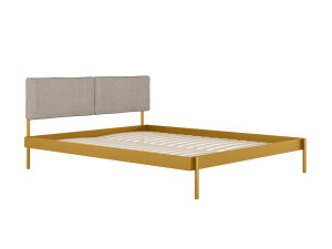 Łóżko metalowe Minimal z zagłówkiem 160x200 cm - złoty - Piaskowy