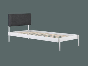 Łóżko metalowe Minimal z zagłówkiem 90x200 cm - biały matowy - Grafitowy