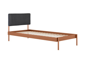 Łóżko metalowe Minimal z zagłówkiem 90x200 cm - miedziany - Grafitowy