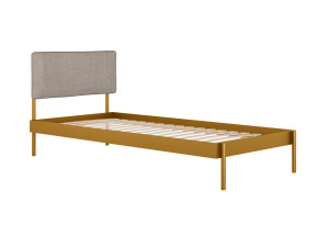 Łóżko metalowe Minimal z zagłówkiem 90x200 cm - złoty - Piaskowy