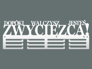 Wieszak na medale Dopóki walczysz 40 cm - biały matowy