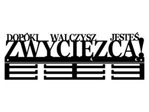 Wieszak na medale Dopóki walczysz 40 cm - czarny mat