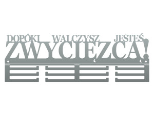 Wieszak na medale Dopóki walczysz 40 cm - srebrny
