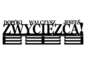 Wieszak na medale Dopóki walczysz 60 cm - czarny mat