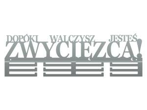 Wieszak na medale Dopóki walczysz 60 cm - srebrny