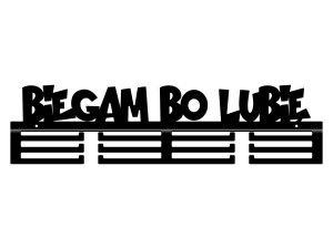 Wieszak na medale Biegam bo lubię 60 cm - czarny mat