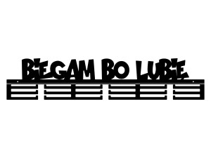 Wieszak na medale Biegam bo lubię 80 cm - czarny mat