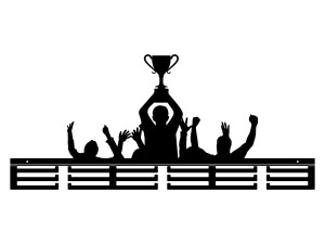 Wieszak na medale dla chłopca, 80 cm - czarny, matowy