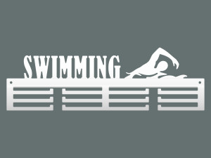 Wieszak na medale Swimming pływanie 40 cm - biały matowy