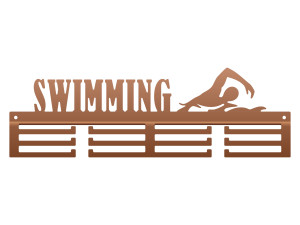 Wieszak na medale Swimming pływanie 40 cm - miedziany