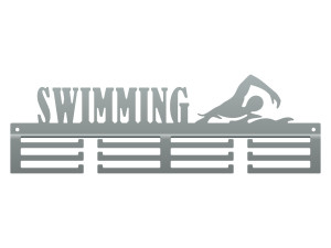 Wieszak na medale Swimming pływanie 40 cm - srebrny