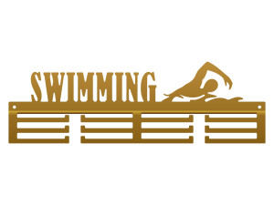 Wieszak na medale Swimming pływanie 40 cm - złoty