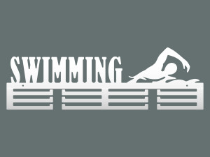 Wieszak na medale Swimming pływanie 60 cm - biały matowy