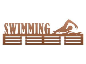 Wieszak na medale Swimming pływanie 60 cm - miedziany