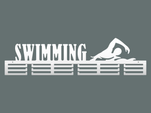 Wieszak na medale Swimming Pływanie 80 cm - biały matowy
