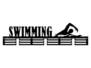Wieszak na medale Swimming Pływanie 80 cm - czarny mat
