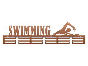 Wieszak na medale Swimming Pływanie 80 cm - miedziany