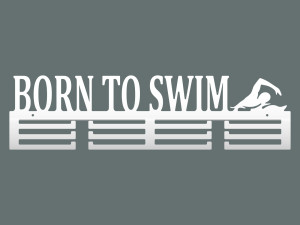 Wieszak na medale Born to swim 60 cm - biały matowy