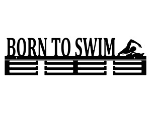 Wieszak na medale Born to swim 60 cm - czarny mat