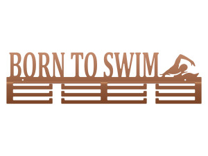 Wieszak na medale Born to swim 60 cm - miedziany