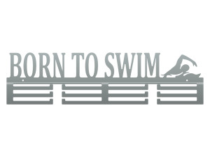Wieszak na medale Born to swim 60 cm - srebrny
