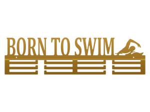Wieszak na medale Born to swim 60 cm - złoty