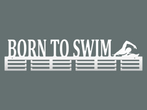 Wieszak na medale Born to swim 80 cm - biały matowy