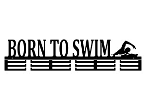 Wieszak na medale Born to swim 80 cm - czarny mat