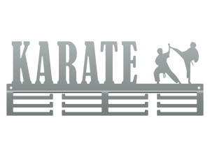 Wieszak na medale Karate 40 cm - srebrny