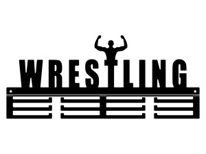 Wieszak na medale Wrestling 40 cm - czarny mat
