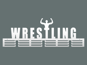 Wieszak na medale Wrestling 80 cm - biały matowy
