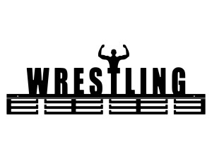 Wieszak na medale Wrestling 80 cm - czarny mat