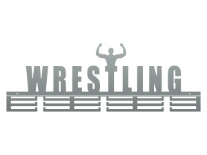 Wieszak na medale Wrestling 80 cm - srebrny