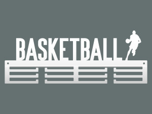 Wieszak na medale Basketball 40 cm - biały matowy